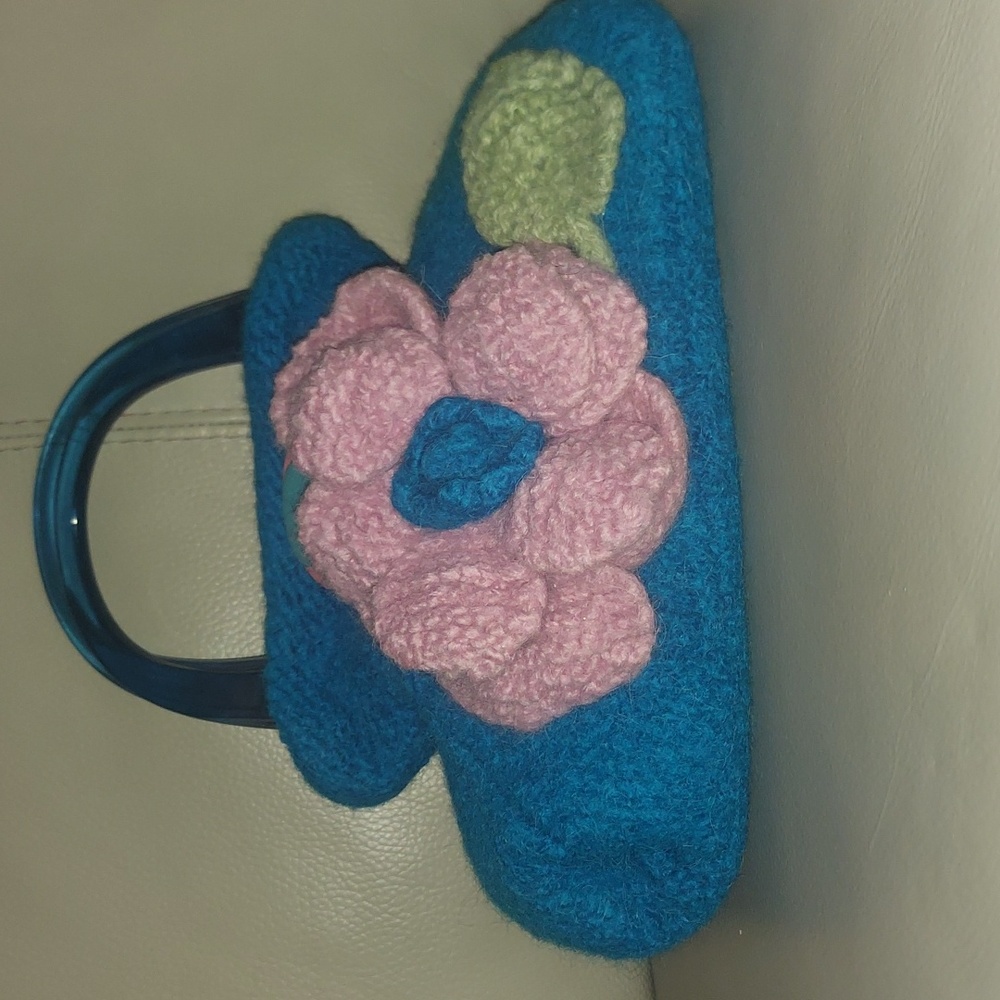 Hand made boucle wool purse